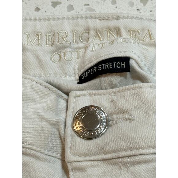 AMERICAN EAGLE WHITE SUPER STRETCH DENIM JEANS WOMENS SIZE 0 - Picture 3 of 5